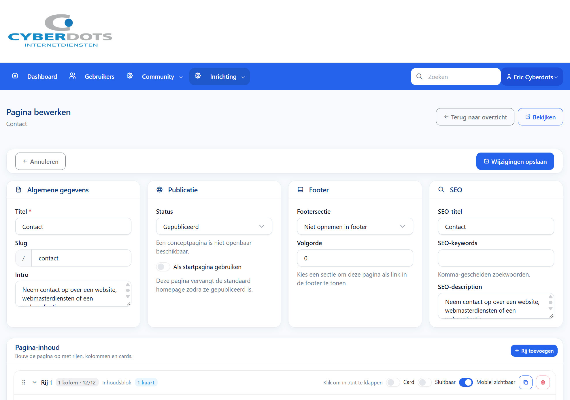 CMS Screenshot admin