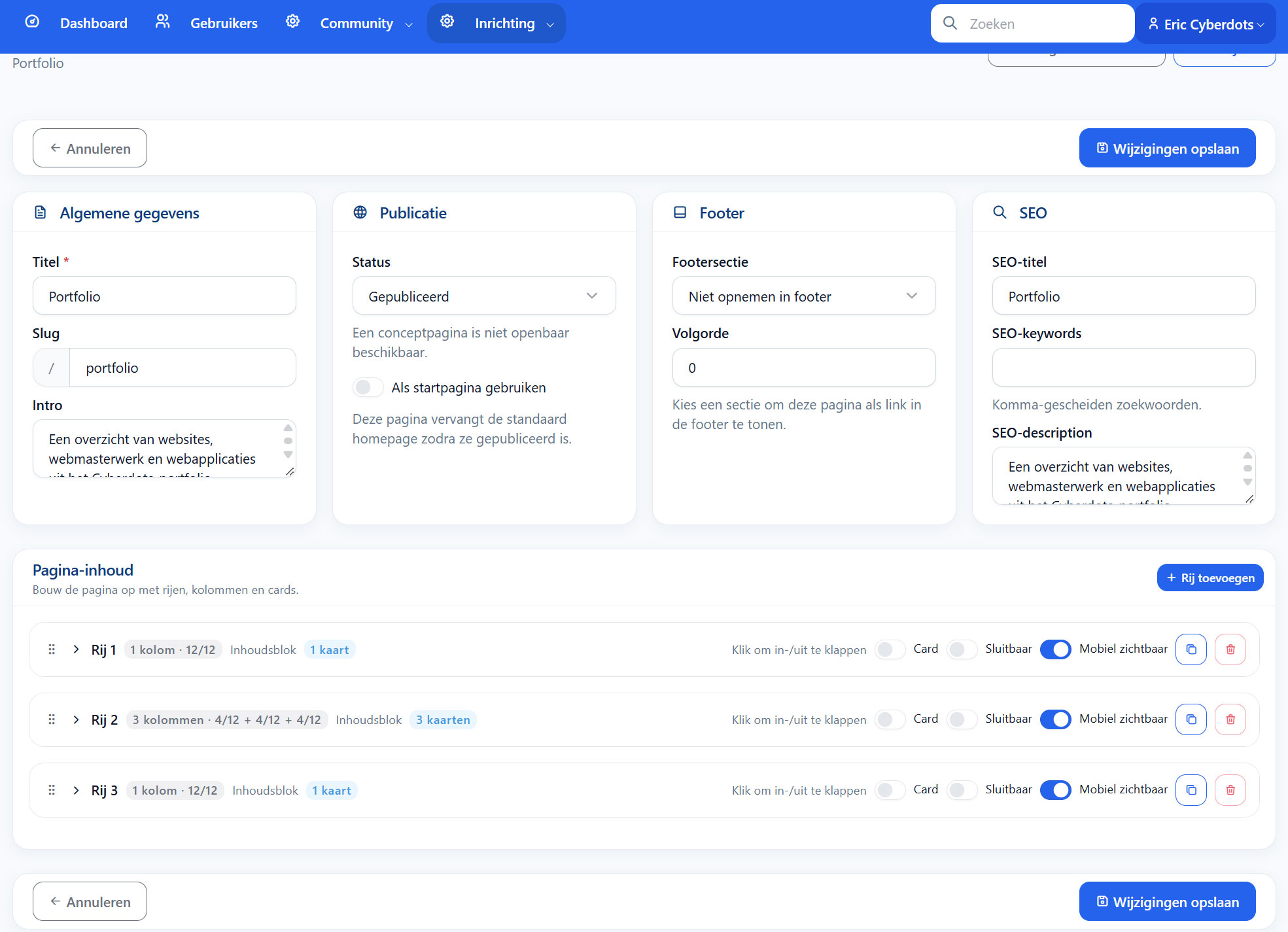 CMS Screenshot admin